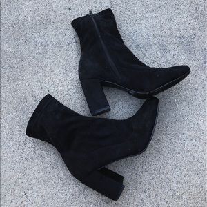 Black sock boots with zipper